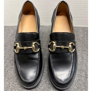 H&M Womens Black Chunky Lug Sole Horsebit Loafers Size 8 EUR 39 1072834